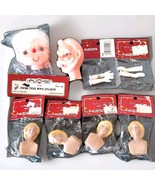 Lot of 8 Vintage Fibre Craft Doll Heads Arms Santa Claus NOS Korea - $376.14 MXN