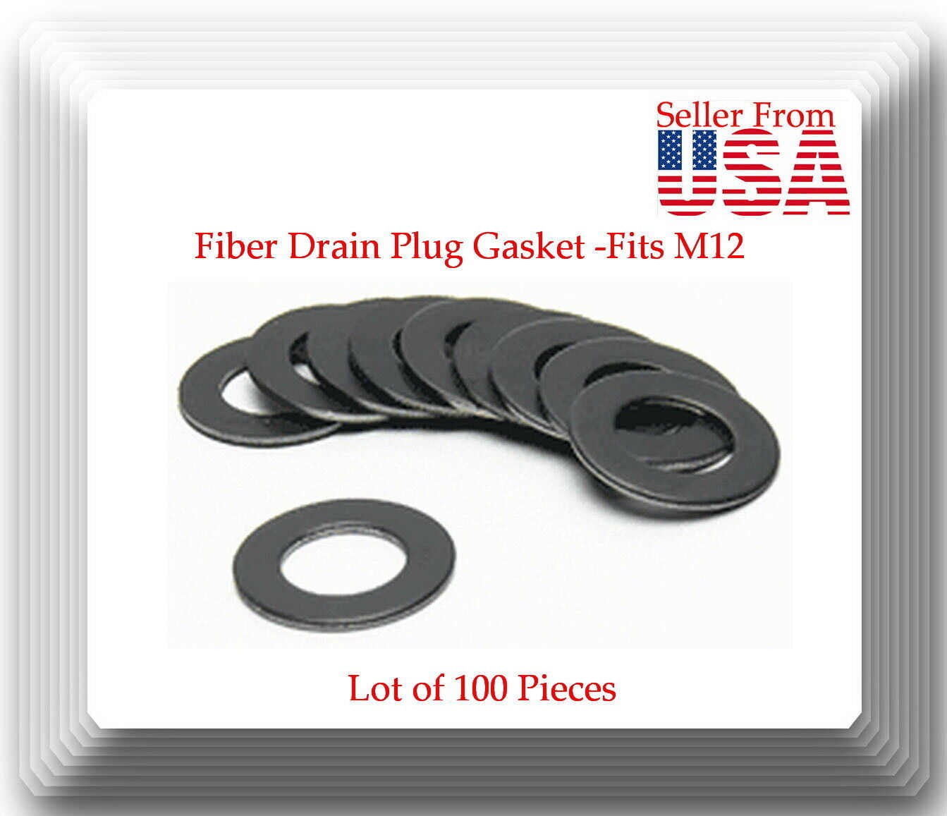 Primary image for Lot 100 Fiber Oil Drain Plug Gasket for 12 mm Fits: Lexus Scion Toyota