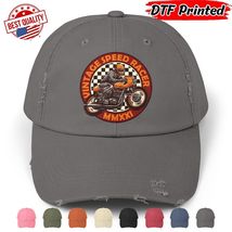 Vintage Speed Racer Distressed Cap Motorcycle Logo Retro Classic Hat DTF... - $24.99