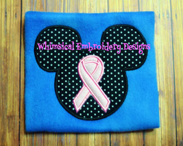 Mickey Awareness Ribbon Applique Machine Embroidery Design  - £3.19 GBP