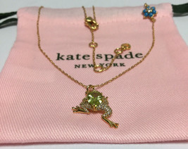 Kate Spade New York  nature walk frog pendant Necklace w/ KS Dust Bag New - £30.84 GBP