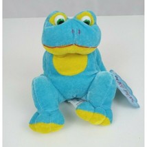 NWT Kellytoys Kuddle Me Toys Play Pets 6&quot; Blue &amp; Yellow Plush Frog - £10.07 GBP