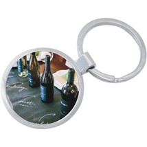 Wine Bottles Keychain - Includes 1.25 Inch Loop for Keys or Backpack - £8.58 GBP