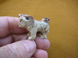 (Y-DOG-LL-11) Lhasa Apso tan Mi Ki DOGS I love my dog carving SOAPSTONE ... - £6.78 GBP
