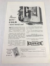 Williams Ice-O-Matic Refrigeration Vtg 1929 Print Ad Advertising Art - £7.82 GBP
