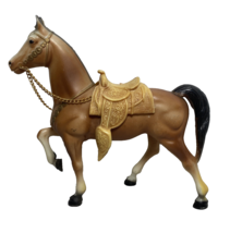 DIAMOND P Toy Horse #668 Hard Plastic Model Saddle Chain Rein Hong Kong - £30.06 GBP