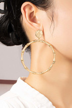 Large statement bamboo hoop earrings - £9.39 GBP