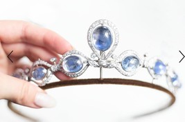 Wedding Tiara Crown with American Diamond, sterling silver 925 Wedding S... - £230.82 GBP