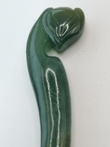 Icy Ice Bluish Green Natural Jadeite Jade Fox Spirit Hair Pin # 50.15 carat # - £729.06 GBP