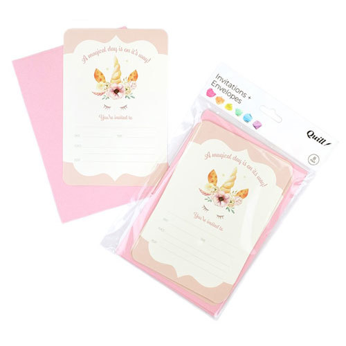 Quill Party Invitation Card &amp; Envelope 8pk - Unicorn - $31.79