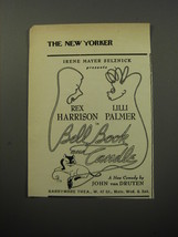 1951 Bell Book and Candle Play Ad - Irene Mayer Selznick presents Rex Harrison  - £14.55 GBP