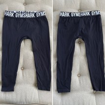 Gymshark Seamless Crop Black Logo Waistband Leggings Small - $350.71 MXN