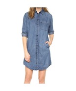 Madewell blue chambray denim button front cozy shirtdress 2 extra small ... - $50.00