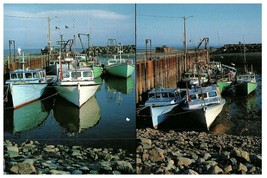 Alma Wharf Stranded Lobster Boats Low Tide Fishing Canada Postcard 1996 - £7.86 GBP