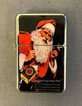 Vintage Lucky Strike Santa Christmas Image Flip Top Oil Lighter Windproof - £11.93 GBP