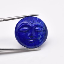 Natürlicher Lapislazuli graviertes Gesicht 19 mm 15,67 kt blauer Edelste... - €98,57 EUR