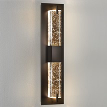 Black Wall Sconce Light - Dimmable Led Sconce Wall Lighting W/Bubble Crystal,19&#39; - £134.28 GBP