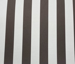 Outdura Kinzie Brown White Canvas Stripe Outdoor Furniture Fabric By Yard 54&quot;W - £10.44 GBP