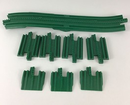 GeoTrax Rail &amp; Road System Replacement Train Track Piece Green Curve 7pc... - $15.79