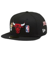 New Era Chicago Bulls Championship Rings 6x Champions Fitted Hat Size 7 1/2 - £47.15 GBP