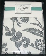 Lenox Grey Wildflowers Linen Look Textured Vinyl Flannel Back Tablecloth... - $32.91 CAD+