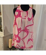 VINCE CAMUTO Pink Geometric Sleeveless Blouse Size Medium - $23.76