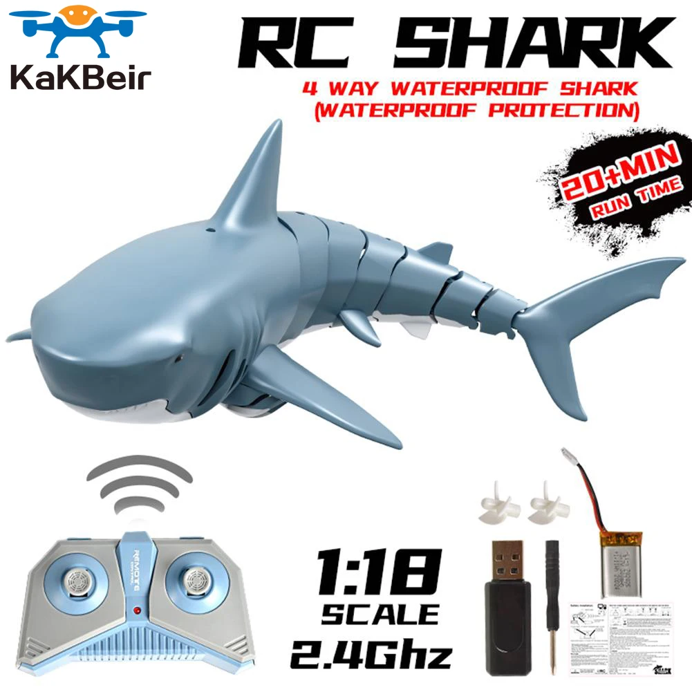 2.4G remote control shark boat simulation toy swimming pool bathroom baby bath - £27.41 GBP+