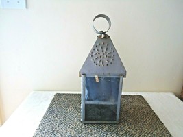 Vintage Galvanized Steel Outside Hanging / Wall Mount Candle Lamp Holder &quot; RARE - £67.25 GBP