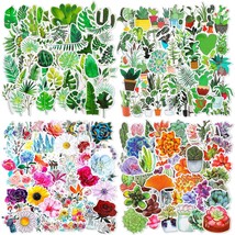 210 Pieces Mixed Plant Vinyl Stickers Flower Cactus Laptop Stickers For Water Bo - £16.02 GBP