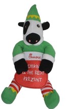 Chick-fil-A Plush Cow Doll Toy Christmas Elf 2021 Chikin Iz The Best Prezunt 7&quot; - £10.65 GBP