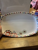 Gourmet By Fitz And Floyd “Mod Floral” Multicolored Large Serving Platter - £19.64 GBP