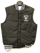 NBA Brooklyn Nets Puffer Reversible Vest Black White JH Design - £73.06 GBP