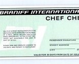 Braniff International CHEF CHECK 1974 Airport Use For Meals - £15.86 GBP