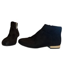 ASOS ACTON Flat Ankle Boots Bootie Women Size 6 Black Suede Side Zipper ... - $7.89