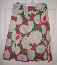Boden Pink Green White Floral Skirt US 4 R UK 8 R US4R UK8R Short Full  - £19.55 GBP