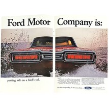 Vintage 1965 Ford Thunderbird T Bird Magazine Print Ad Color 2 Page 10" x 13.5" - $6.62