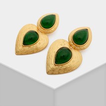 vintage jewelry big heart shape earrings drop earrings matter gold earrings for  - £43.91 GBP