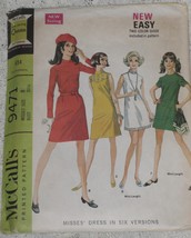 McCall&#39;s 9471 Pattern Misses&#39; Dress in 6 Versions Size 8 Vintage 1960&#39;s - £7.79 GBP