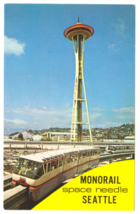 Vtg Postcard-Monorail, Space Needle-Seattle WA-Skyline-Chrome-WA1 - £3.31 GBP