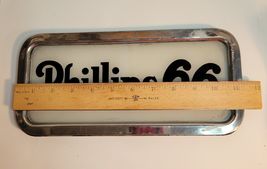 1940's Phillips 66 Glass Insert In Metal Frame Displayed at Top of Gas Pump image 7