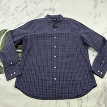 Bonobos Mens Slim Fit Button Up Shirt Size XXL Purple Gray Plaid Long Sl... - $29.69