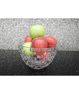 Large Crystal Glass Bowl Fruit Salad Ice Beautiful Basket Weave Design - £15.52 GBP