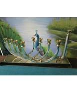 MODERN MENORA SILVERPLATE GOLDEN TOUCHES modern design CLASSIC - $1,204.08 MXN