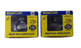 2 BrassCraft 1/2&quot; Comp Inlet 1/2&quot; Comp outlet Multi Turn Angle Valve 38 ... - £7.40 GBP