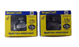 2 BrassCraft 1/2&quot; Comp Inlet 1/2&quot; Comp outlet Multi Turn Angle Valve 38 ... - £7.47 GBP