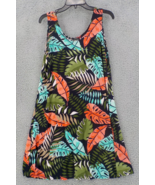 JOSTAR SLINKY TANK DRESS SIZE M MULTICOLOR LEAVES SLEEVELESS POLY SPANDE... - $39.99