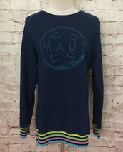 Maui &amp; Sons Women Junior Medium Blue Crew Neck Sweatshirt - $30.40