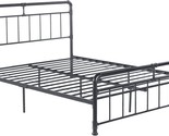 Sally Queen-Size Iron Bed Frame, Charcoal Gray, Christopher Knight, Mini... - $177.96