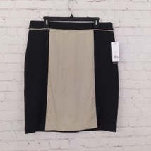 Dana Buchman Skirt Womens 12 Black Tan Colorblock Deco Fantasy Above Knee Career - $24.99