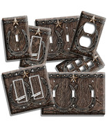 RUSTIC WESTERN COWBOY LONE STAR LUCKY HORSESHOE LIGHT SWITCH OUTLET WALL DECOR - £9.10 GBP - £22.77 GBP